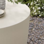 Brion Round Indoor - Outdoor Patio Concrete Coffee Table in White