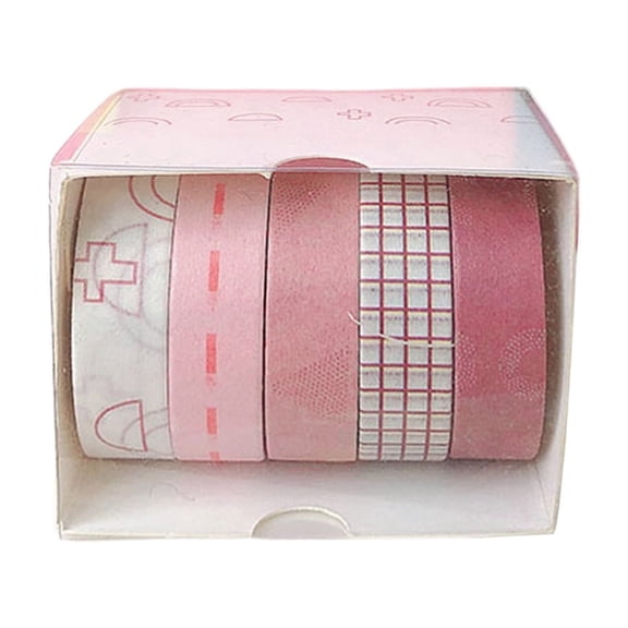 JHyouerji 5 Pcs Decorative Washi Tape,Easy Tear Craft Tape for Scrapbooking Journal Planner DIY Gift Wrapping Stationery