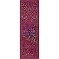 thumbnail image 1 of Unique Loom Calypso Over-Dyed Area Rug 2' x 6' Runner Fuchsia/Gold, 1 of 1