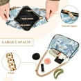 thumbnail image 4 of Womens Chain Shoulder Bag Retro Blue Leaf Classic Tote Handbags Fashion Clutch Hobo Purse with Zipper for Travel Casual, 4 of 7