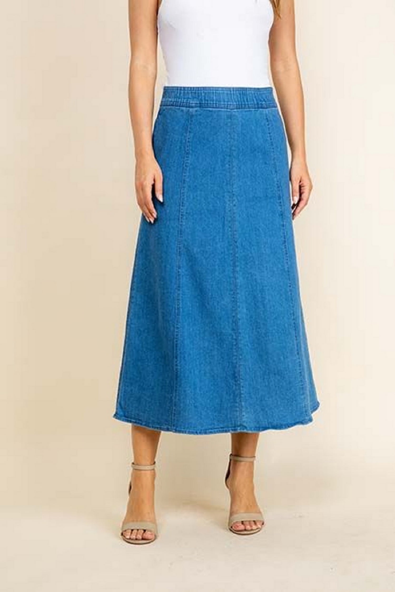 denim skirt smart casual