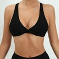 thumbnail image 2 of Xfvqtps Two Ways Twist Sports Bra for Women Back Cross Straps Deep V Neck Backless Gym Top Fitness Workout Bras Black, 2 of 4
