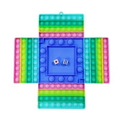 Big PLUS Shaped Pop It Fidget Game with Dice, Pop It Chess Board Toy, Jumbo Push Pop Bubble Game Board Sensory Toy, Jumbo Stress Relief Interactive Toys for Game Night Family Time (4 Player Plus)