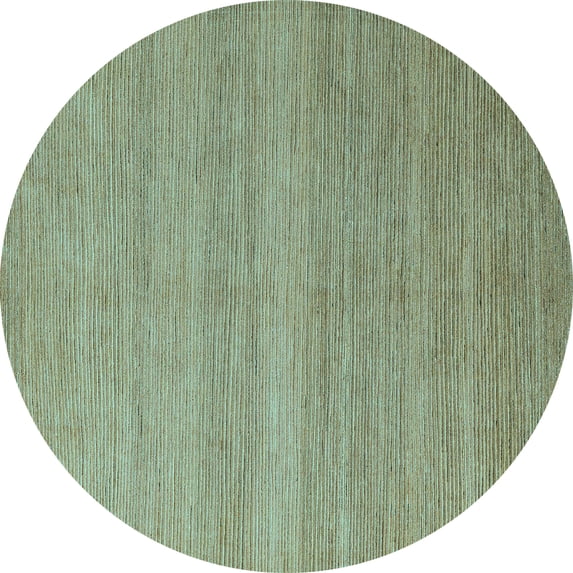 Ahgly Company Indoor Round Abstract Light Blue Modern Area Rugs, 7' Round