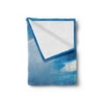 thumbnail image 2 of Starfish Soft Flannel Fleece Throw Blanket, Rainbow over the Sea Clouds and Clear Sky Foamy Ocean Waves on the Sandy Beach, Cozy Plush for Indoor and Outdoor Use, 70" x 90", Multicolor, by Ambesonne, 2 of 5