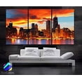 thumbnail image 6 of BoxColors - Large 30"x 60" 3 Panels 30"x20" Ea Art Canvas Print Beautiful Chicago Skyline Sunset Light Wall Home (Included Framed 1.5" Depth), 6 of 6