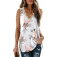thumbnail image 2 of Womens Tank Tops V Neck Lace Side Split Summer Sleeveless Tops, 2 of 5