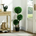 thumbnail image 2 of HOMCOM 3ft Artificial Tree, Three Ball Boxwood Topiary for Indoor Outdoor, 2 of 10