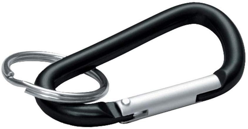 10Pieces Black D Shaped Aluminum Alloy Carabiner Hook Keychain AccessoH'UK 