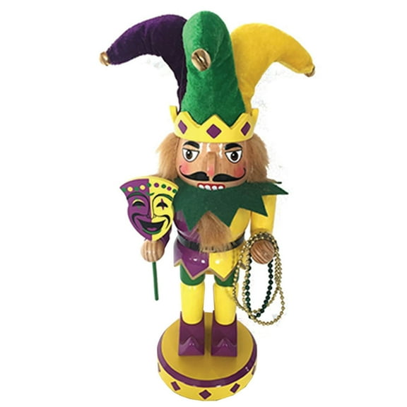 10" Mardi Gras Jester Nutcracker - Yellow