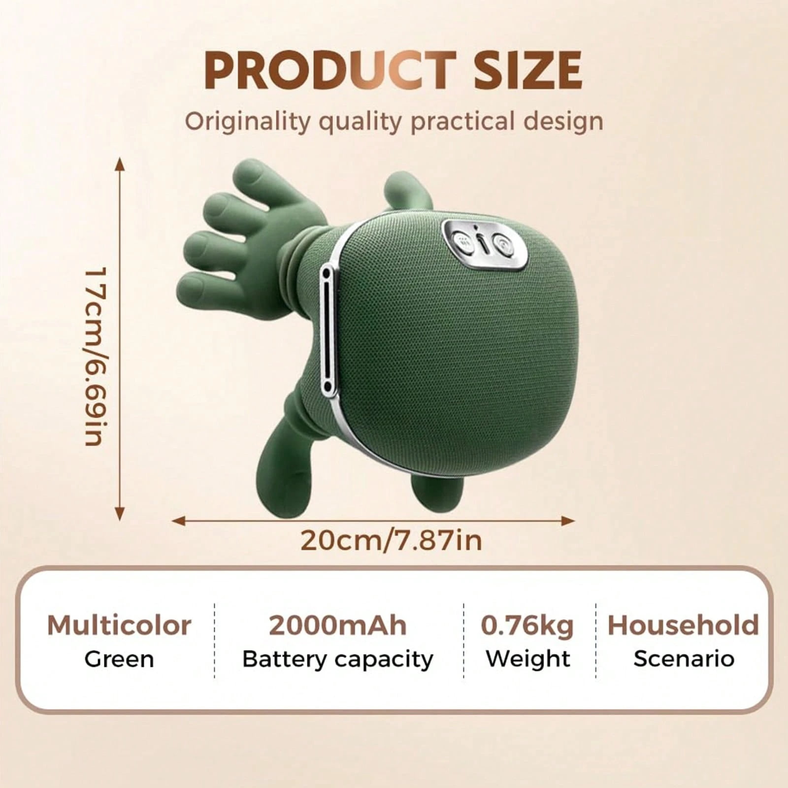 HEMXSZH 1 PCS Shoulder And Neck Massager, Acupressure Back And Neck Massager, Kneading Massage Pillow, Electric Massager, Therapeutic Massage, Acupressure Device, Kneading Design,  Green