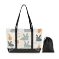 thumbnail image 7 of FORMRS Canvas Laptop Tote Bag for Women with 15.6" Computer Compartments Shoulder Handbag, Whimsical Rabbits, 7 of 7