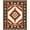 Brown Terracotta Ivory, Pattern 2, variant on ODIKA Rustic Cabin Cowgirl Pine Tree Motif With Southwestern Border for Dorm Room, Small Living Apartment, Stain Resistant Low Profile