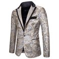 thumbnail image 1 of Hombres traje casual cuello solo botón lentejuelas rendimiento vestido traje abrigo Pompotops oipoqjl22205, 1 of 7