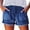 Blue, variant on Jean Shorts Womens Stretchy Plus Size Women's High Denim Shorts Short Jeans Casual Shorts with Pocket(Dark Blue,XXL)