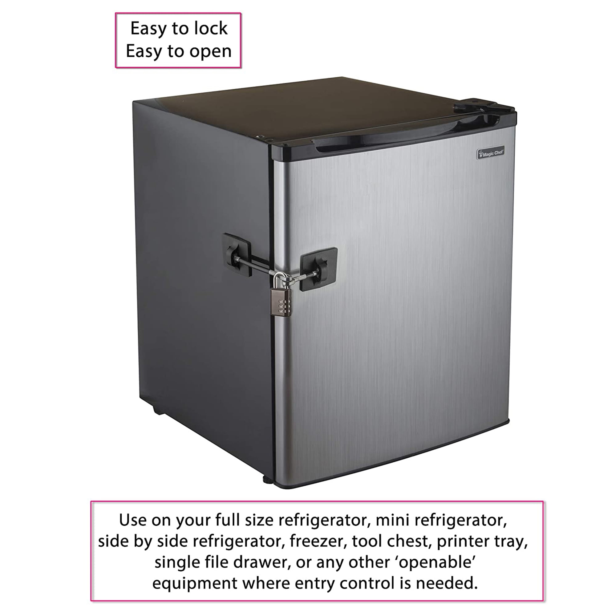 Computer Security Products Refrigerator Lock Fridge Freezer Security Black Combination Padlock