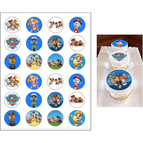 24 Edible Dog Patrol Cupcake Toppers Dog Birthday Party Supplies