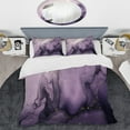thumbnail image 2 of Designart "Mauve and Silvery Ink Waves XI" Fractals Bedding Covert Set - Abstract Purple Modern Bed Set With 2 Shams, 2 of 6