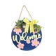 thumbnail image 3 of Letrero colgante de madera de bienvenida de primavera, decoración de porche con lazo, colgador de puerta de madera rústica para cafetería, hogar y, 3 of 7