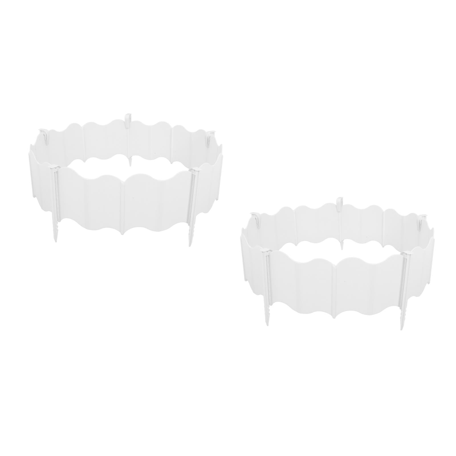 Raindrops 2-Pack Plastic Garden Bed Edging Fence, Decorative Landscape Border for Flower Beds and Small Garden Areas