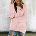 thumbnail image 2 of Gubotare Women's Oversized Crewneck Cable Knit Sweaters Fall Fashion 2025 Christmas Sweater Women (Pink,XXXXL), 2 of 7