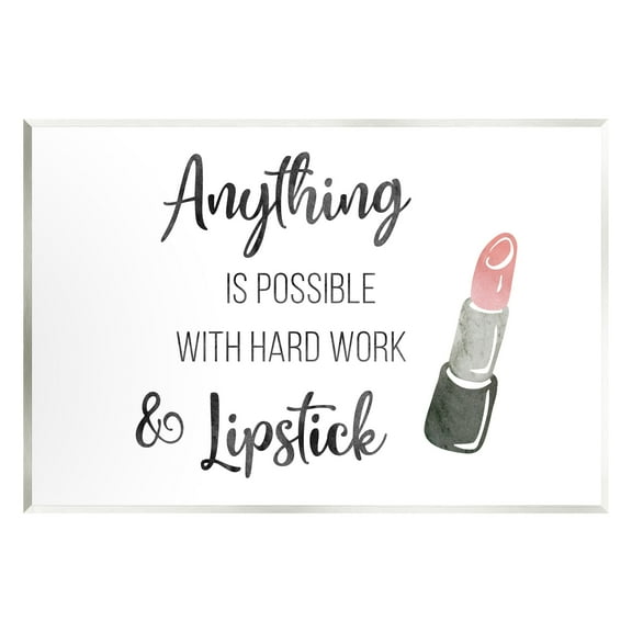 Stupell Industries Anything Possible With Lipstick Glam Makeup Inspiration Graphic Art Unframed Art Print Wall Art, Design by CAD Designs
