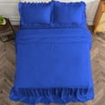 thumbnail image 4 of 4 Piece Long Ruffle Sheet Set, 30" Inch Long Ruffle On Corner Of The Flat Sheet, 8 Inch Deep Pocket, 100% Egyptian Cotton, 800 TC, Queen Size, Solid Royal Blue, 4 of 9