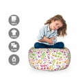 thumbnail image 2 of Music Storage Toy Bag Chair, Inspirational Sound Vibes Theme Sonic Rhythm Melody Cheerful Musical Notes Print, Stuffed Animal Organizer Washable Bag, Large Size, Multicolor, by Ambesonne, 2 of 3