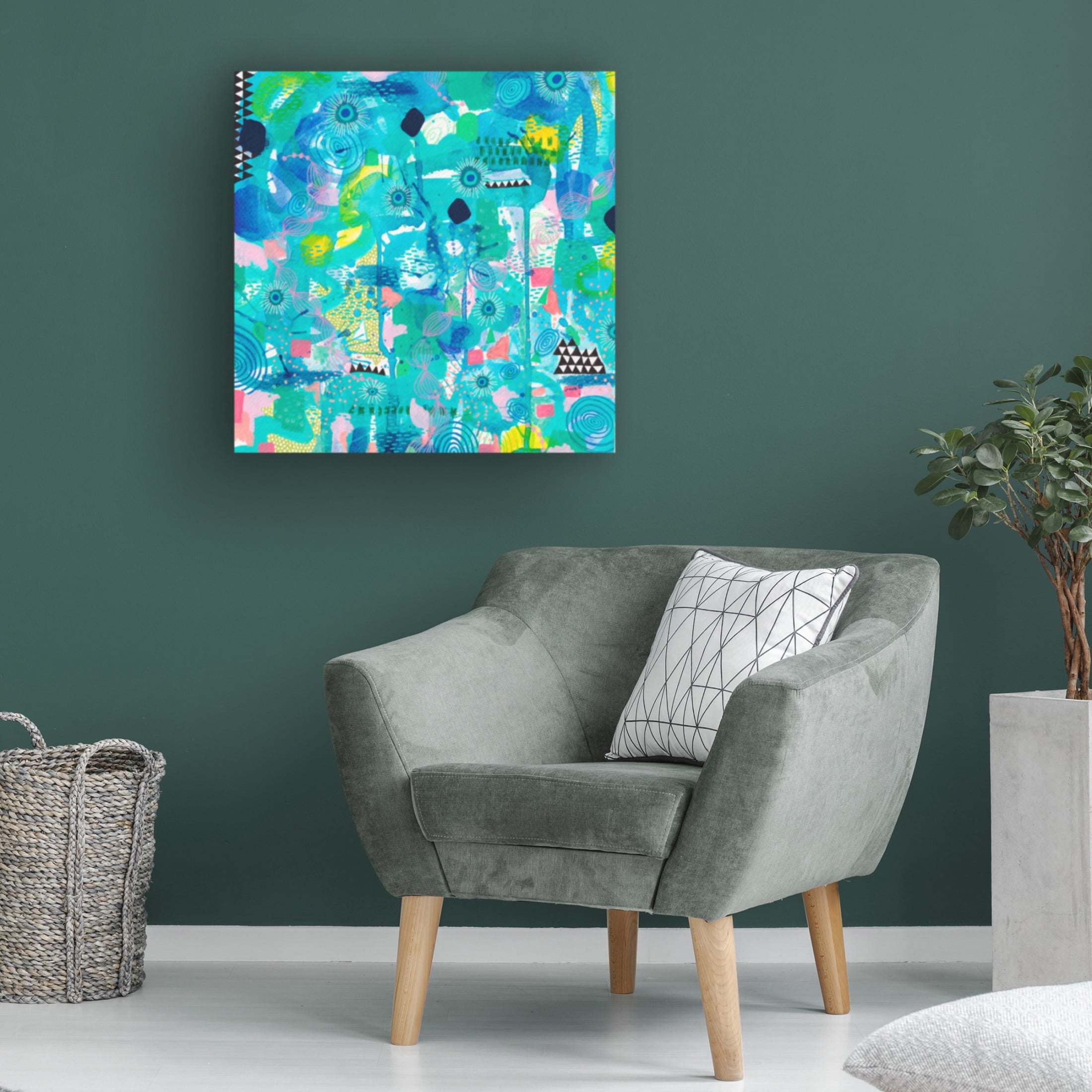 Canvas Wall Art - Van Dam Art 'Rockpools in Summer' Wall Art for Living Room, Bedroom, or Office Décor by Trademark Fine Art - 18 x 18 Inches