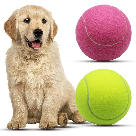 Magicorange Large Tennis Balls for Dogs, 4 Pack 4 Inch Big Tennis Ball Pet Chew Toy Large Balls for Outdoor/Indoor Sports(Multicolor, 4 Pack)