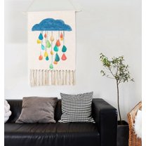 ERDOUY Fabric Wall Decor, Woven Wall Hanging Tapestry, Bohemian Home Decor Tapestries, Woven Fabric Wall Hanging 20*28inch（18）