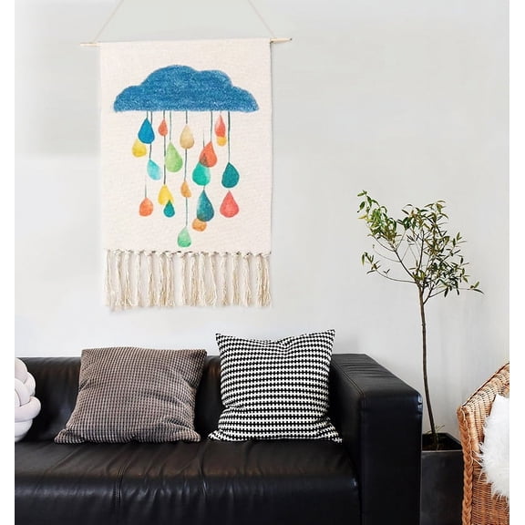 ERDOUY Fabric Wall Decor, Woven Wall Hanging Tapestry, Bohemian Home Decor Tapestries, Woven Fabric Wall Hanging 20*28inch（18）