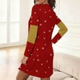 thumbnail image 4 of FDGIU Women's Christmas Sleep Dress, Long Sleeve Comfy Soft Nightie, Round Neck Tshirt Dress Casual House Dress, 4 of 6