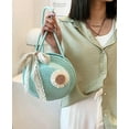 thumbnail image 4 of Kukuzhu Women Straw Small Tote Bag Summer Woven Handmade Elegant Beach Travel Shoulder Bag, 4 of 7