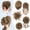 12/24-Light Brown mix Natural Blonde, variant on Women 5Pcs Messy Updo Hairpiece Set Tousled Bun Ponytail Scrunchies with Elastic Band Long Hair Extensions 6A