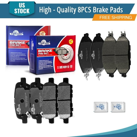 YXPCARS 8PCS Ceramic Brake Pads for Infiniti JX35 QX60 Nissan Murano Pathfinder, Front & Rear D1649 D905