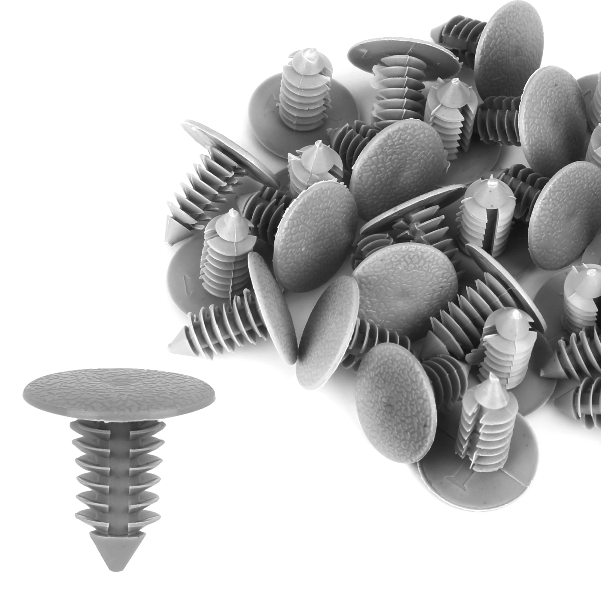 30pcs 9mm Hole Dia Plastic Bolt Rivets Fastener Mudguard Bumper Retainer Clips Gray for Car Auto