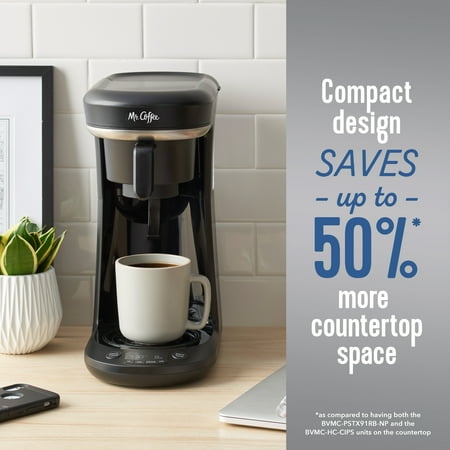 Mr. Coffee - Space-Saving Combo 10-Cup Coffee Maker and Pod Single Serve Brewer - Stainless-Steel/Black