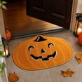 thumbnail image 4 of Cute Pumpkin Shaped Halloween Floor Mat, Non‑Slip Absorbent Cloth Doormat, Cute Seasonal Indoor Rug for Entryway Bathroom Home Decor, 4 of 6