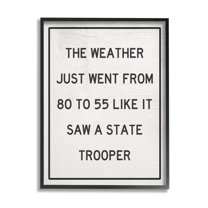 Stupell Industries Comical Weather Went 80 to 55 Police Analogy,24 x 30, Design by Daphne Polselli
