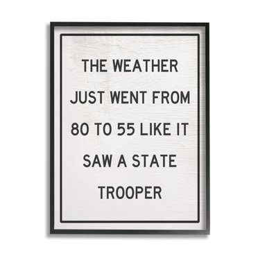 Stupell Industries Comical Weather Went 80 to 55 Police Analogy,24 x 30, Design by Daphne Polselli