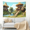 thumbnail image 3 of Xecao Cartoon Mushroom House Print Tapestry, Wall Hanging Room Funny Decor, Backdrop Room Decor for Bedroom Living Room dormitory, 3 of 8