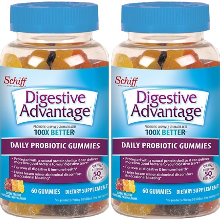 2 Pack Schiff Digestive Advantage Probiotic Dietary Supplement 60 Gummies Each