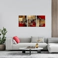 thumbnail image 4 of Hieng Golden Ginkgo Leaf Canvas Wall Art Abstract Plant Leaves Paintings Pictures Modern Red Home Bedroom Bathroom Wall Decoration Gallery Wrapped Unframed, 4 of 6