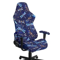 Xoenoiee Dragonfly Star Pattern Stretchable Gaming Chair Cover, Washable Anti-Scratch Slipcover with Armrest Protection, Cat Scratch Proof for Office and Computer Chairs