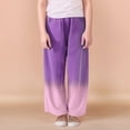 thumbnail image 4 of Tfken Pants For Girls Toddler Size 8-9 Years Straight-Leg Casual Trendy Daily Wear Elastic Waist Gradient Purple Trousers, 4 of 5