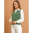 thumbnail image 4 of DARING DIVA Women's V Neck Sleeveless Pullover Sweater Vests XL Green, 4 of 6