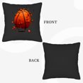thumbnail image 6 of Set of 2 Throw Pillow Covers 18x18in - Vibrant Orange Basketball Design with Dynamic Motion Fragments Perfect for Couch Bed Car, 6 of 8