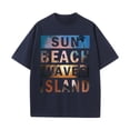 thumbnail image 4 of Ankishi Hawaiian T Shirts for Men Sun Beach Waves Island Short Sleeve Shirt Casual Crewneck Beach Tops for Vacation, 4 of 10