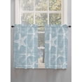thumbnail image 5 of Blue White Starfish Bathroom Window Curtain, Coastal Ocean Summer Sea Nautical Light Filtering Coffee Kitchen Curtains, Bedroom Living Room Curtains 2 Panel 84"x54", 5 of 6